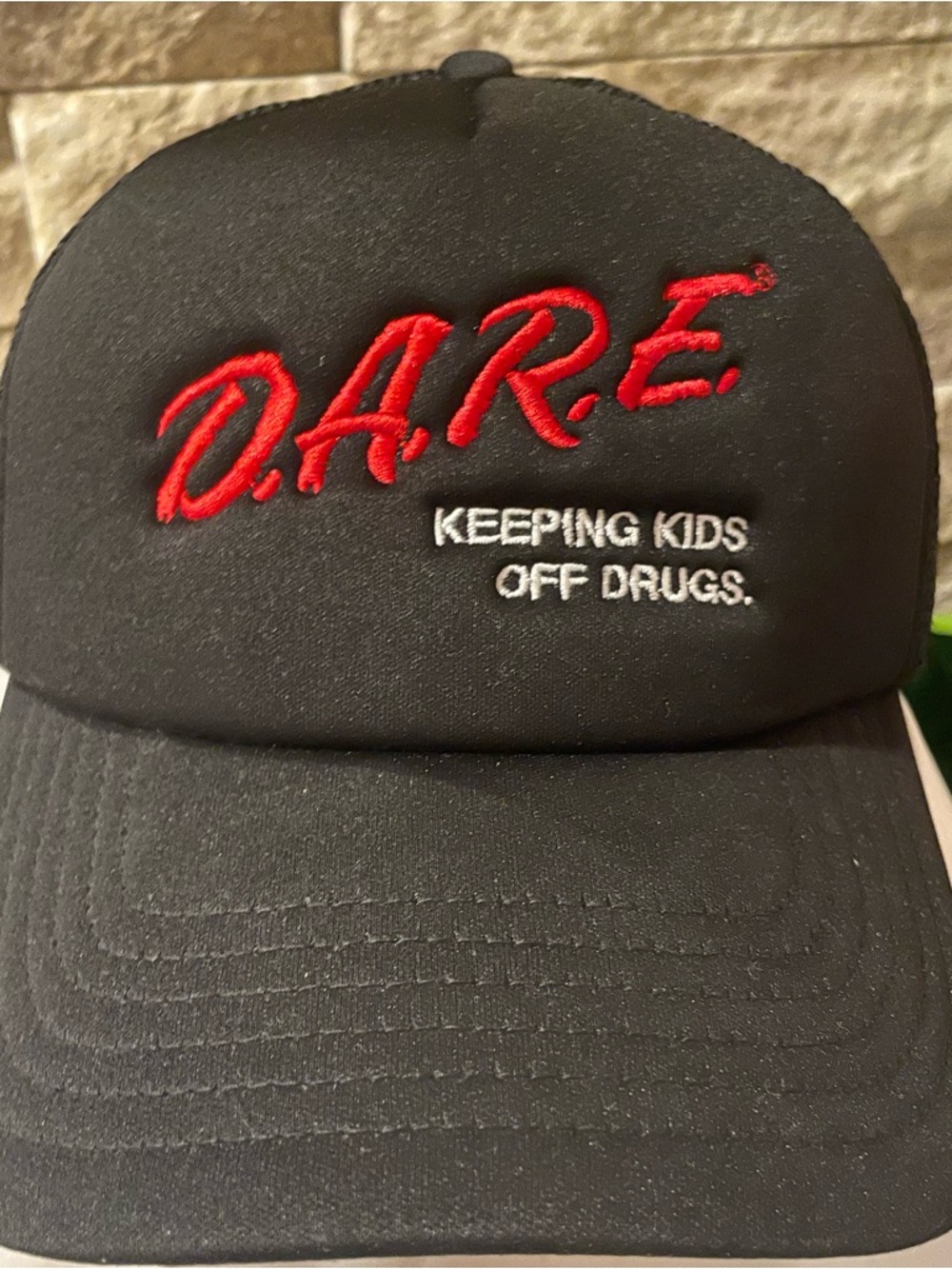 D.A.R.E. Black Cap with Red Embroidered Logo